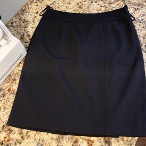 INC International Concepts  Petite Black Lined Pencil Skirt/Side Zip/Double Slit